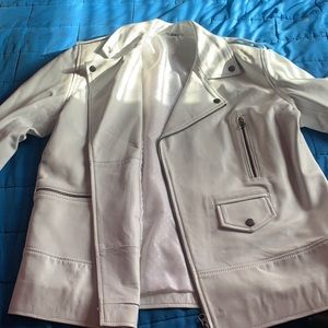 Mens white biker jacket Sz M fits M and L